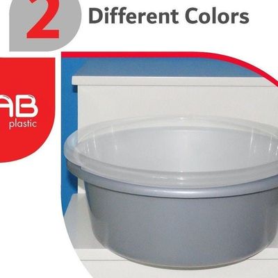 GAB Plastic, Round Basin, 10L, 39cm, Plastic Washbasin, Cleaning Accessory, Multipurpose Washing Sink, Medium Plastic Washbowl, Recycled Plastic, Sturdy and Durable.