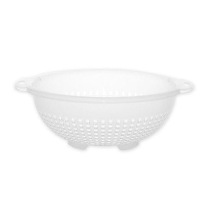 "GAB Plastic, Colander, White, Kitchen Drain Colander, Food Strainer Kitchen and Cooking Accessory,  Cleaning, Washing and Draining Fruits and Vegetables, Made from BPA-free Plastic"