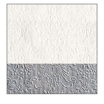 Ambiente Small Embossed Napkins, Dip Silver