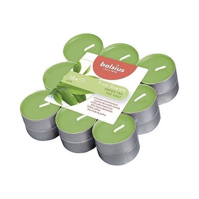 Pack of 18 True Scented Green Tea Tealight Candles
