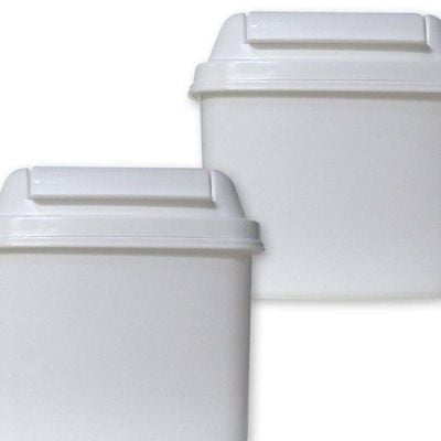 GAB Plastic, Table Bin With Flip Lid, 1.8 Liters, Set of 2, Plastic Trash Can, for Desks and Tables, Recycled Plastic, Sturdy and Durable.