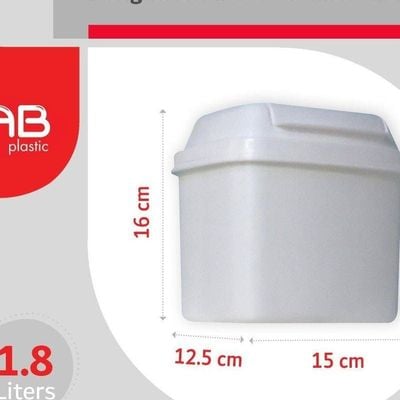 GAB Plastic, Table Bin With Flip Lid, 1.8 Liters, Set of 2, Plastic Trash Can, for Desks and Tables, Recycled Plastic, Sturdy and Durable.