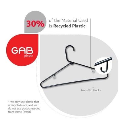 GAB Plastic Plastic Hangers Pack of 18