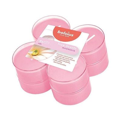 Pack OF 8 True Scented Magnolia Maxi-Light Candles With Cups