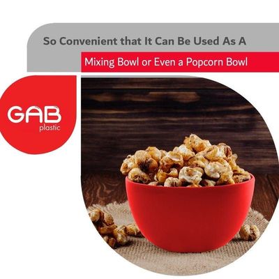 GAB Plastic, Salad Bowl, Set of 2, Medium and large mixing bowl and serving bowl, Kitchen tool, Great for serving salad, fruits, popcorn, or chips, Sturdy and durable, Made from BPA-free Plastic