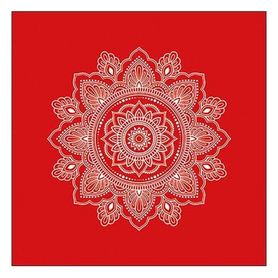 Ambiente Large Mandala White/Red Napkins