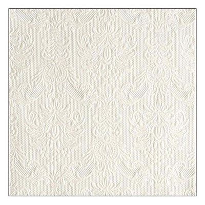 Ambiente Large Embossed Napkins, Pearl White