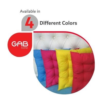 GAB Home, Chair Cushion 42 X 42cm, Pack of 4, Cushion for Plastic Chair, Cushion for Wooden Chair, Cushion with Ties, Thick Cushion, Square Cushion, Chair Pillow, Colorful Cushion, Cotton (Pink)