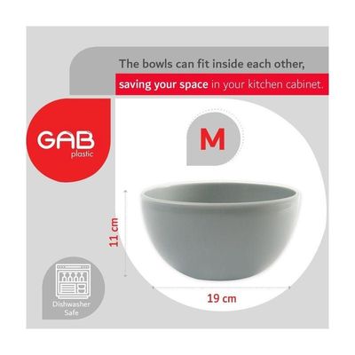 GAB Plastic Salad Bowl Set of 2 Medium and large