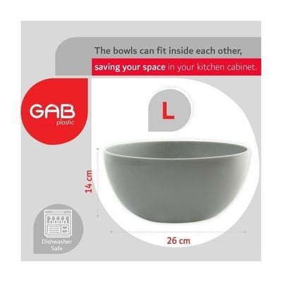 GAB Plastic Salad Bowl Set of 2 Medium and large