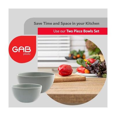 GAB Plastic Salad Bowl Set of 2 Medium and large