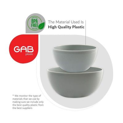 GAB Plastic Salad Bowl Set of 2 Medium and large