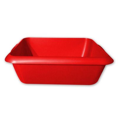 GAB Plastic, Rectangle Basin, Red, Plastic Washbasin, Cleaning Accessory, Multipurpose Washing Sink, Medium Plastic Washbowl, Recycled Plastic, Sturdy and Durable.