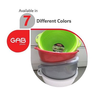 GAB Plastic, Colander with Bowl Set, Drain Colander and washing bowl, Food Strainer Kitchen Accessory, Detachable Colander,
Cleaning Washing, Mixing Fruits and Vegetables, Made from BPA-free Plastic