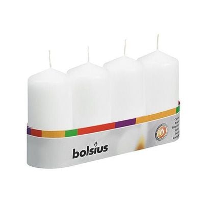 Set of 4 Unscented Pillar Candles Available in different colors