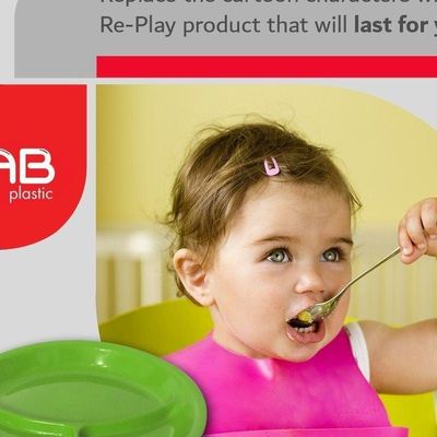 GAB Plastic, Divided Plastic Plates, Pack of 5, 26cm, Reusable plastic Plates, For Kids, Compartmented, Sturdy and Durable, Tableware, BPA-free Plastic