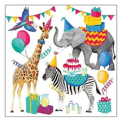 Ambiente Large Animal Birthday Napkins