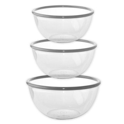 GAB Plastic, Salad Bowl, Set of 3, Small medium and large mixing bowl and serving bowl, Kitchen tool, Great for serving salad, fruits, popcorn, or chips, Sturdy and durable, Made from BPA-free Plastic