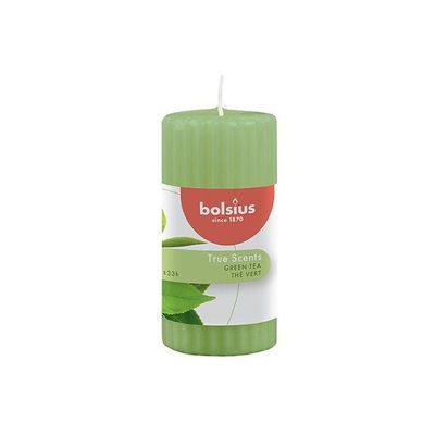 True Scents Scented Tea Ribbed Pillar Candle