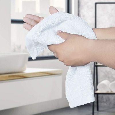 12-Piece Premium Hotel Salon Quality Face Towel White 13 X 13inch