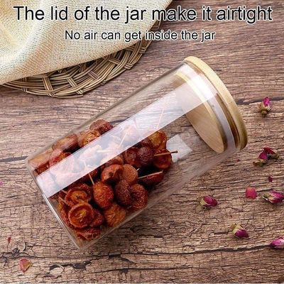 1CHASE Food Storage Jar With Bamboo Lid Set of 2, 750ml