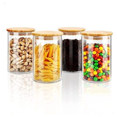 1CHASE Food Storage Jar With Bamboo Lid Set of 2, 750ml