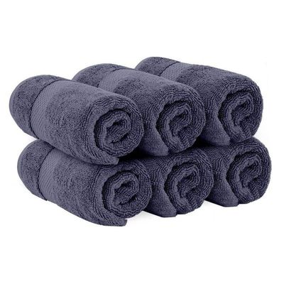 Luxury Hand Towels Cotton Hotel spa Bathroom Towel 16x30  Set Of 6 Navy Blue