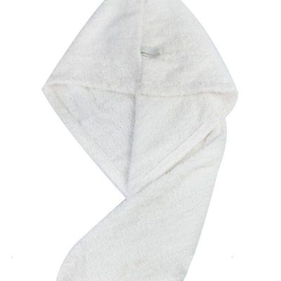 1CHASE 100% Cotton Terry Hair Towel Wrap, White