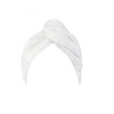 1CHASE 100% Cotton Terry Hair Towel Wrap, White