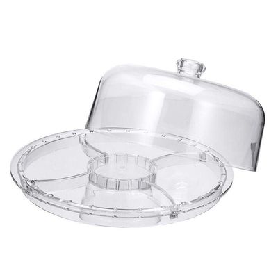 1CHASE 3 in 1 Acrylic  Multi-Function Cake Stand With Dip Bowl And Punch Bowl