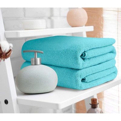 Oversized Bath  Sheets , AR Linen Soft Absorbent Large Towels Set Of 2  600GSM 76.2x152.4 CM Aqua