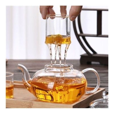 1CHASE Glass Teapot With Tea Warmer