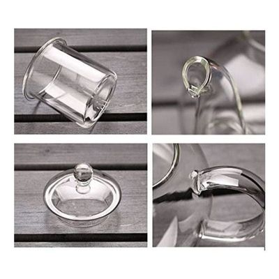 1CHASE Glass Teapot With Tea Warmer