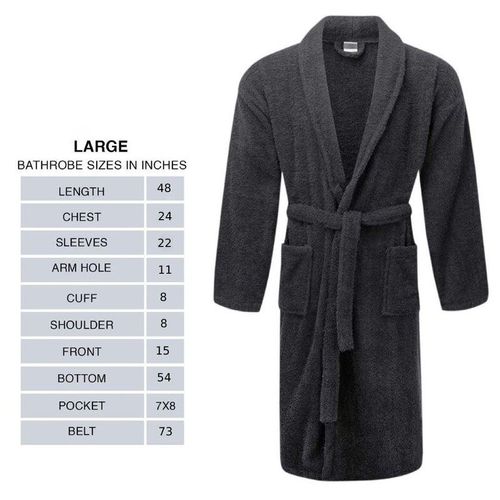Shawl Collar AR Linen Bathrobe  for Women and Men Lightweight Robe Grey Large