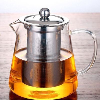 1CHASE Borosilicate Glass Teapot 950 ML With Double Wall Glass 50 ML pack of 6