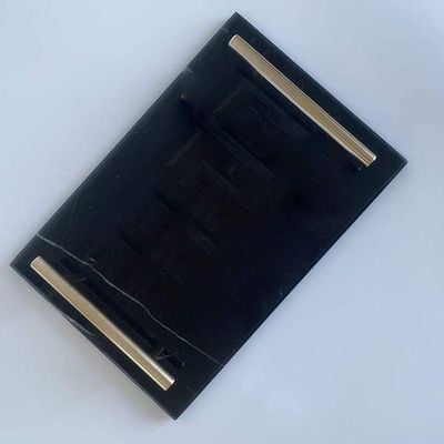 1CHASE Marble Tray with Gold Handle (Black) 30x20 cm