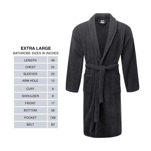 Shawl Collar AR Linen Bathrobe  for Women and Men Lightweight Robe, XL, Dark Grey