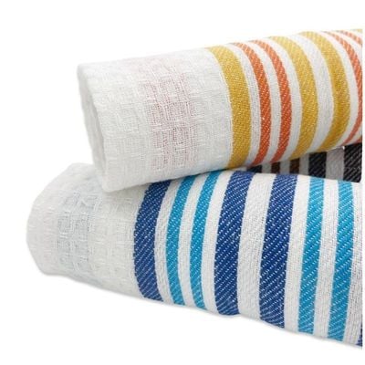 Honey Comb Stripe Kitchen Towel Pack of 8 (38 x 64 CM)