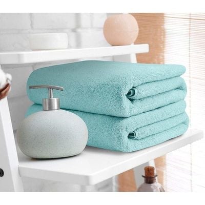 Oversized Bath Sheets, Soft Absorbent Large Towels Set Of 2  600GSM 76.2x152.4 CM Light Blue