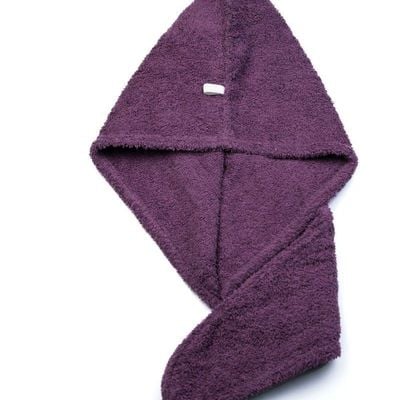 1CHASE 100% Cotton Terry Hair Towel Wrap, Purple