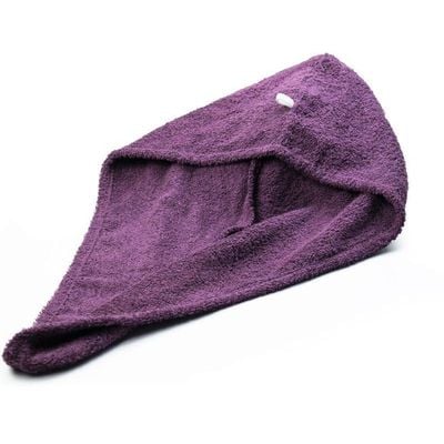 1CHASE 100% Cotton Terry Hair Towel Wrap, Purple