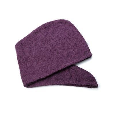 1CHASE 100% Cotton Terry Hair Towel Wrap, Purple
