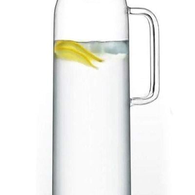 1CHASE Borosilicate Water Jug With Glass Lid 1500 ML and 2 Pcs Good Morning Printed Glass  Set