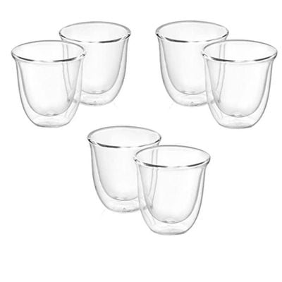 1CHASE Double Wall Borosilicate Coffee Tea Cup 80ML Set of 6