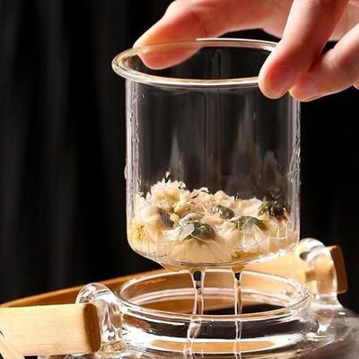 1CHASE Borosilicate Glass Teapot With Glass Infuser For Loose Leaf Tea, Blooming Tea, Flower Tea With Bamboo Handle, 1000 ML