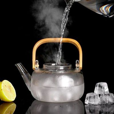 1CHASE Borosilicate Glass Teapot With Glass Infuser For Loose Leaf Tea, Blooming Tea, Flower Tea With Bamboo Handle, 1000 ML