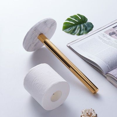 Gold Paper Tissue Towel Holder with Marble Base