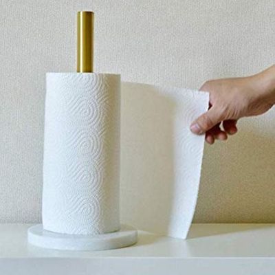 Gold Paper Tissue Towel Holder with Marble Base