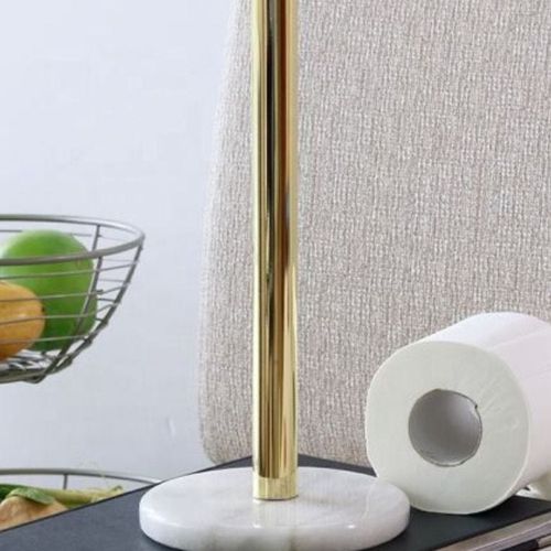 Gold Paper Tissue Towel Holder with Marble Base
