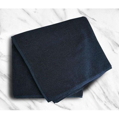 Oversized Bath  Sheets , Soft Absorbent Large Towels Set Of 2  600 GSM 76.2x152.4 CM Navy